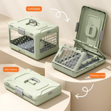 DS NA Green Premium Foldable Pet Carrier Crate - Breathable Aviation Travel Box