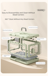 DS NA Green Premium Foldable Pet Carrier Crate - Breathable Aviation Travel Box