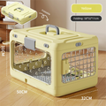 DS NA Yellow Premium Foldable Pet Carrier Crate - Breathable Aviation Travel Box