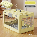 DS NA Yellow Premium Foldable Pet Carrier Crate - Breathable Aviation Travel Box