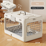 DS NA Grey Premium Foldable Pet Carrier Crate - Breathable Aviation Travel Box G