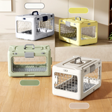 DS NA Grey Premium Foldable Pet Carrier Crate - Breathable Aviation Travel Box G