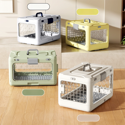 DS NA Grey Premium Foldable Pet Carrier Crate - Breathable Aviation Travel Box G