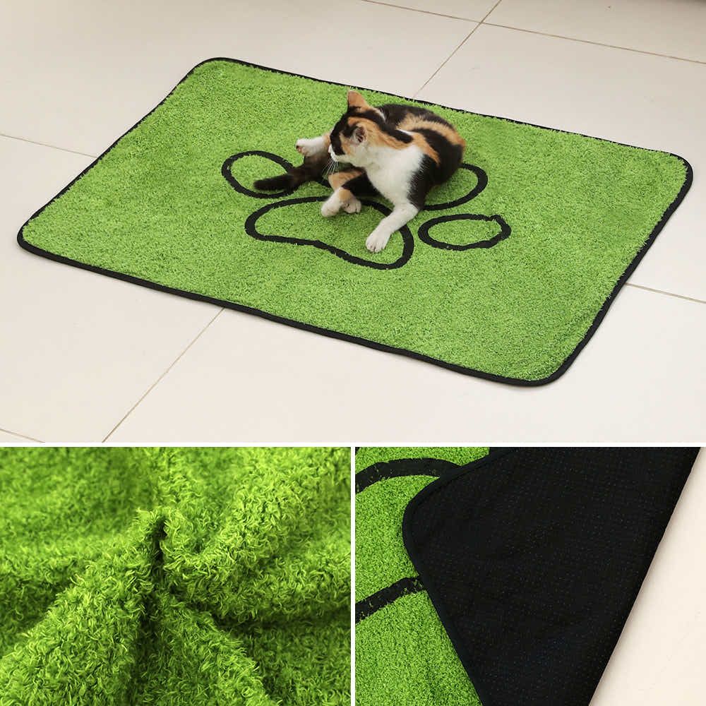 DS NA 2 Pcs Artificial Grass Pet Mat – Soft, Fast-Drying & Non-Slip Sleeping Pad