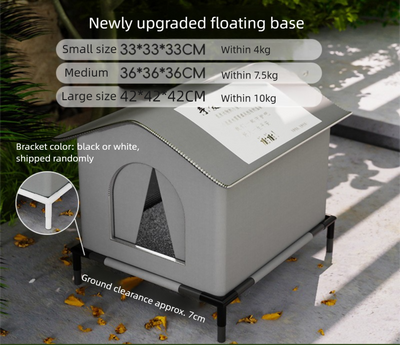 DS NA Large Size Elevated Indoor/Outdoor Pet Shelter(grey): Waterproof, Insulate