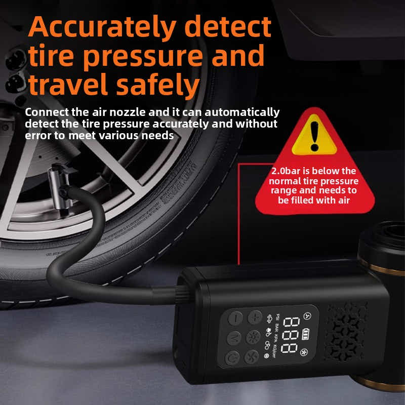 DS NA Black 4-in-1 Car Vacuum Cleaner & Tyre Inflator – Portable Cordless Air