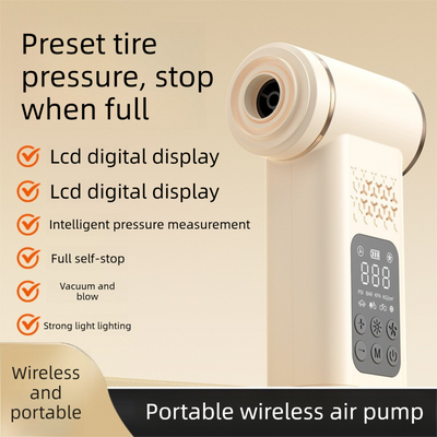 DS NA Beige 4-in-1 Car Vacuum Cleaner and Tyre Inflator Portable Cordless Air