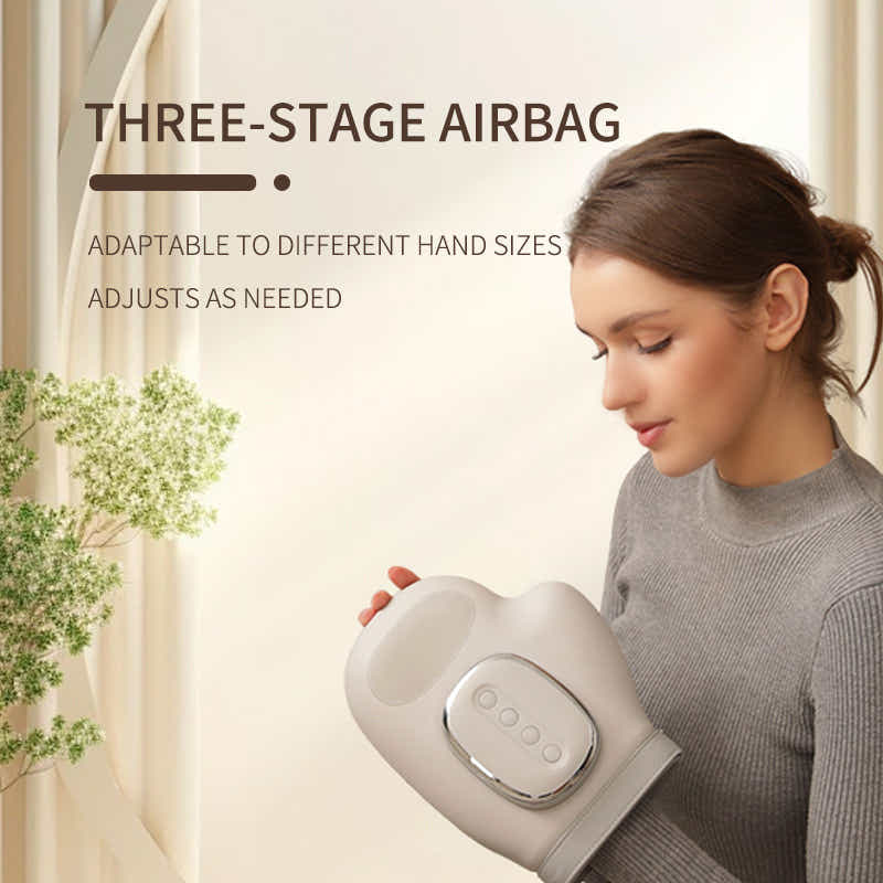 DS NA Grey Electric Cordless Hand Massager with Heat and Air Compression Smart
