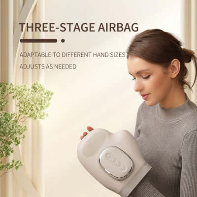 DS NA Grey Electric Cordless Hand Massager with Heat and Air Compression Smart