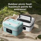 DS NA 1L White Cordless Waterless Heated Lunch Box -Portable 304 Stainless Steel