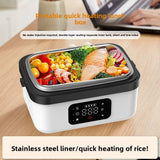 DS NA 1L Black-Blue Cordless Waterless Heated Lunch Box - Portable 304