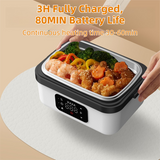 DS NA 1L Black-Blue Cordless Waterless Heated Lunch Box - Portable 304
