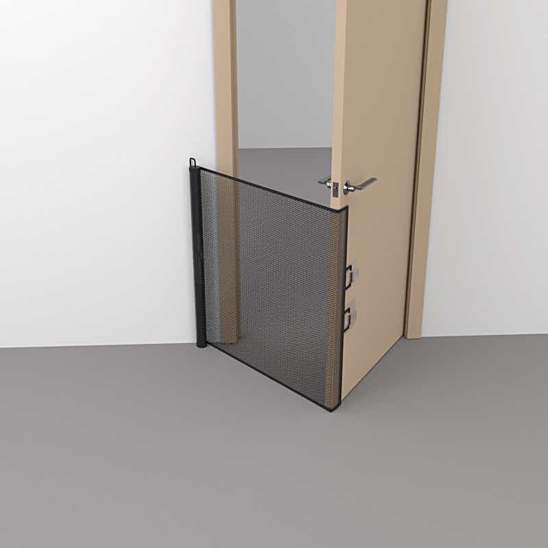 DS NA Automatic Retractable Pet Gate – 110×78CM No-Drill Mesh Safety Dog Fence