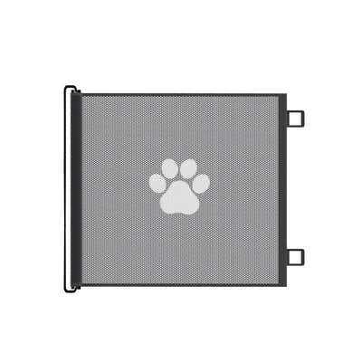 DS NA Retractable Pet Safety Gate – 110×78CM Paw Print Mesh Dog Barrier No-Drill