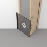 DS NA Retractable Pet Safety Gate 130x78cm Paw Print Mesh Dog Barrier Automatic