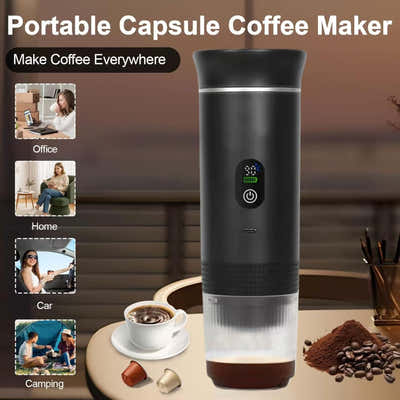 DS NA Black 3-in-1 Portable Espresso Maker with Self-Heating and One-Touch Cold