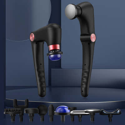 DS NA Black-Rosegold Foldable Percussion Massage Gun with Hot Cold Compress & 10