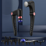 DS NA Black-Rosegold Foldable Percussion Massage Gun with Hot Cold Compress & 10