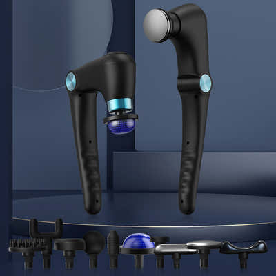 DS NA Black-Blue Foldable Percussion Massage Gun – Hot & Cold Compress with 10 H