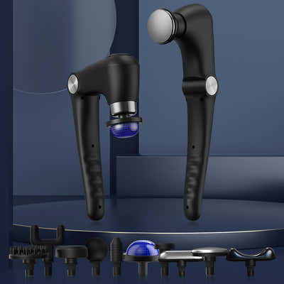 DS NA Black-Sliver Foldable Percussion Massage Gun with Hot Cold Compress & 10 H