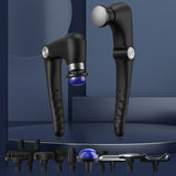 DS NA Black-Sliver Foldable Percussion Massage Gun with Hot Cold Compress & 10 H