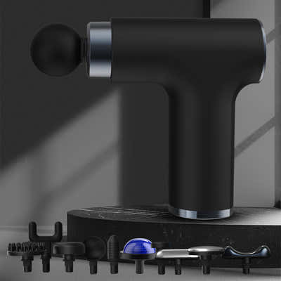 DS NA Black Grey Mini Hot & Cold Massage Gun with 10 Heads – 6 Intensity Levels