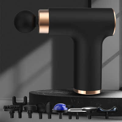 DS NA Black Gold Mini Hot & Cold Massage Gun with 10 Heads – 6 Intensity Levels