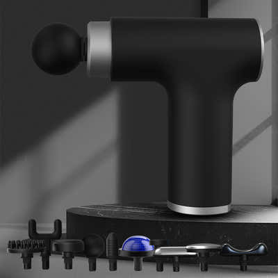 DS NA Black Silver Mini Hot & Cold Massage Gun with 10 Heads – 6 Intensity Level