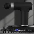DS NA Black Silver Mini Hot & Cold Massage Gun with 10 Heads – 6 Intensity Level