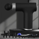 DS NA Black Silver Mini Hot & Cold Massage Gun with 10 Heads – 6 Intensity Level