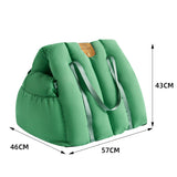 DS NA Green 2-in-1 Fluffy Travel Cat Bed & Car Safety Seat - Enclosed Windproof