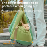 DS NA Green 2-in-1 Fluffy Travel Cat Bed & Car Safety Seat - Enclosed Windproof