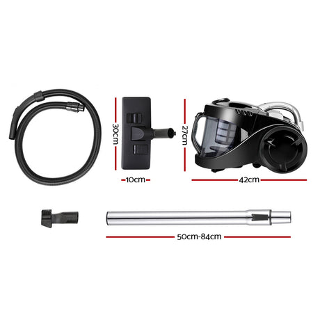 DS NA Vacuum Cleaner Bagless Cyclone Cyclonic Vac Home Office Car 2200W Black