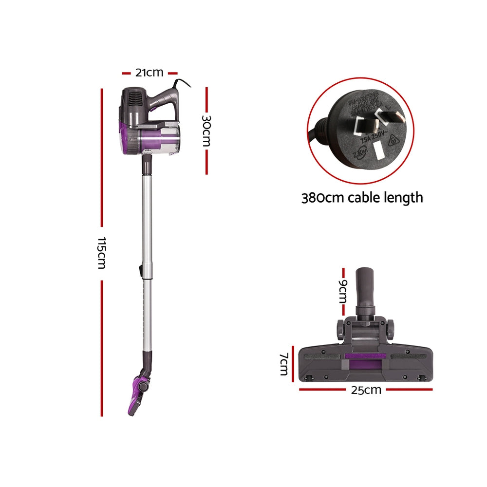 DS NA Devanti Stick Vacuum Cleaner Bagless Corded 500W Purple
