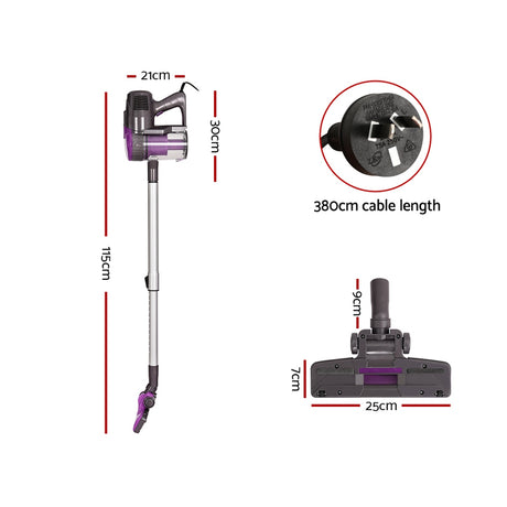 DS NA Devanti Stick Vacuum Cleaner Bagless Corded 500W Purple