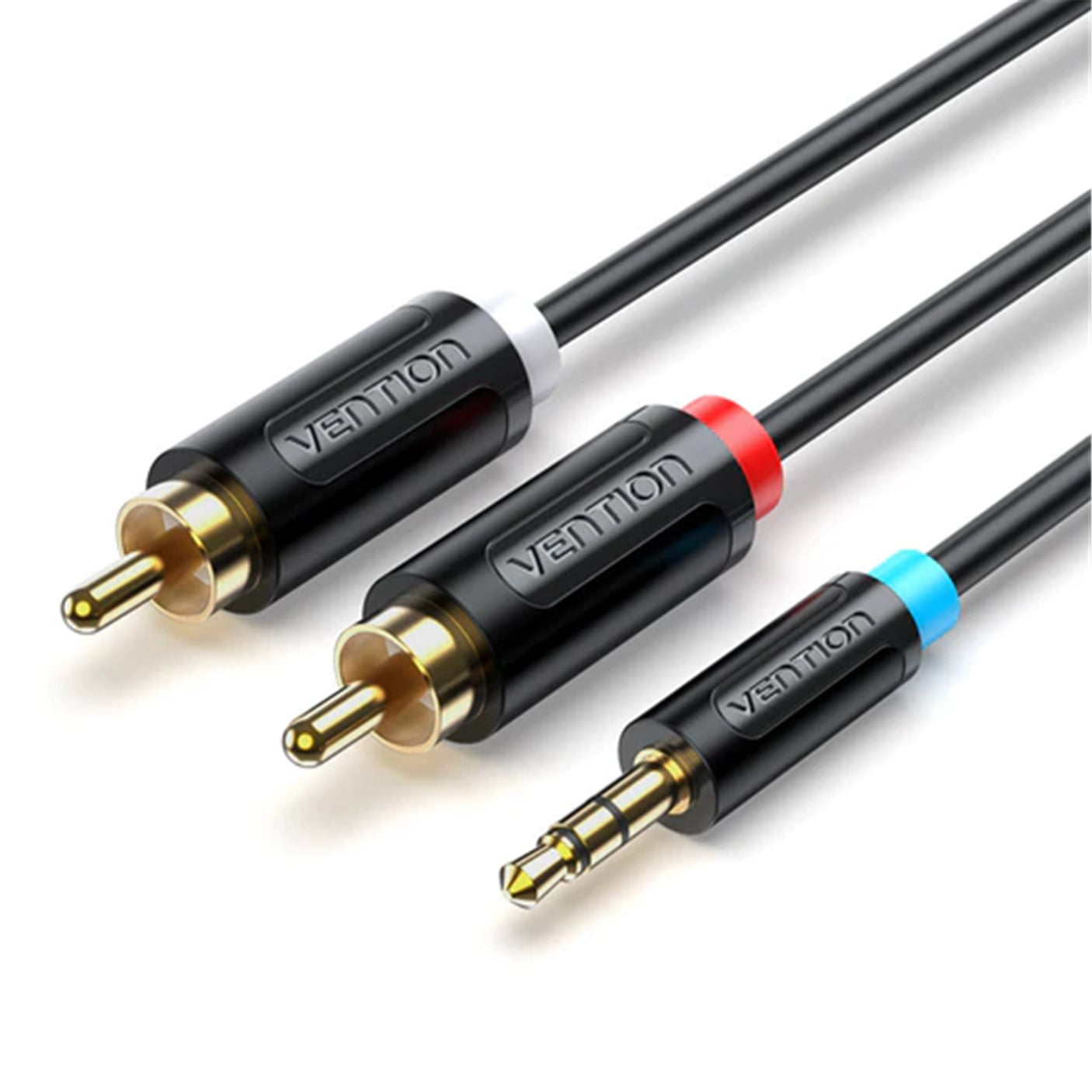 DS PB Vention BCLBH 3.5MM Male to 2-Male RCA Adapter Cable 2M Black