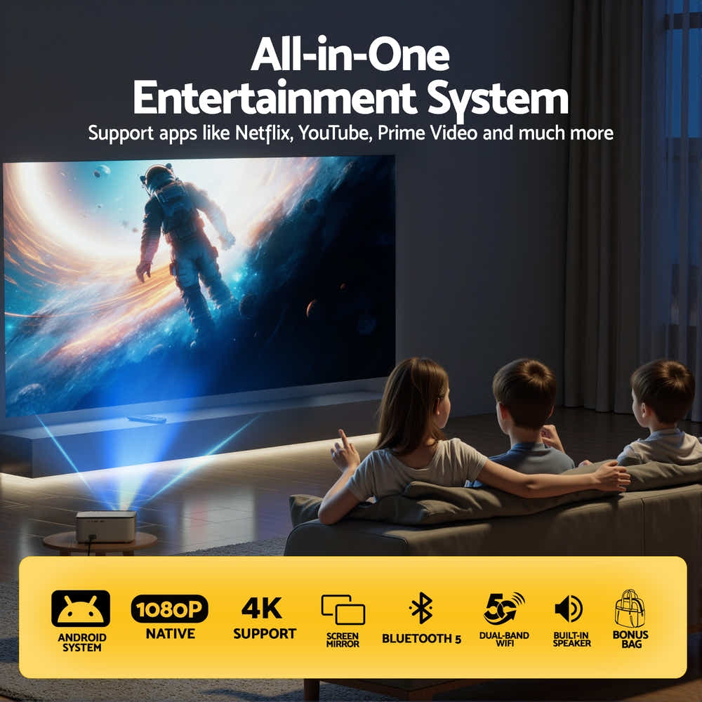 DS NA Devanti Video Project 4K 1080P Android 5G Wifi Home Cinema