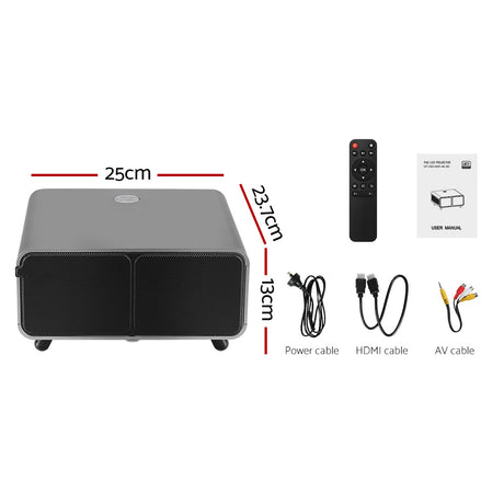 DS NA Devanti Portable Wifi Video Projector 4K 2.4G/5G Home Theater HDMI 1080P