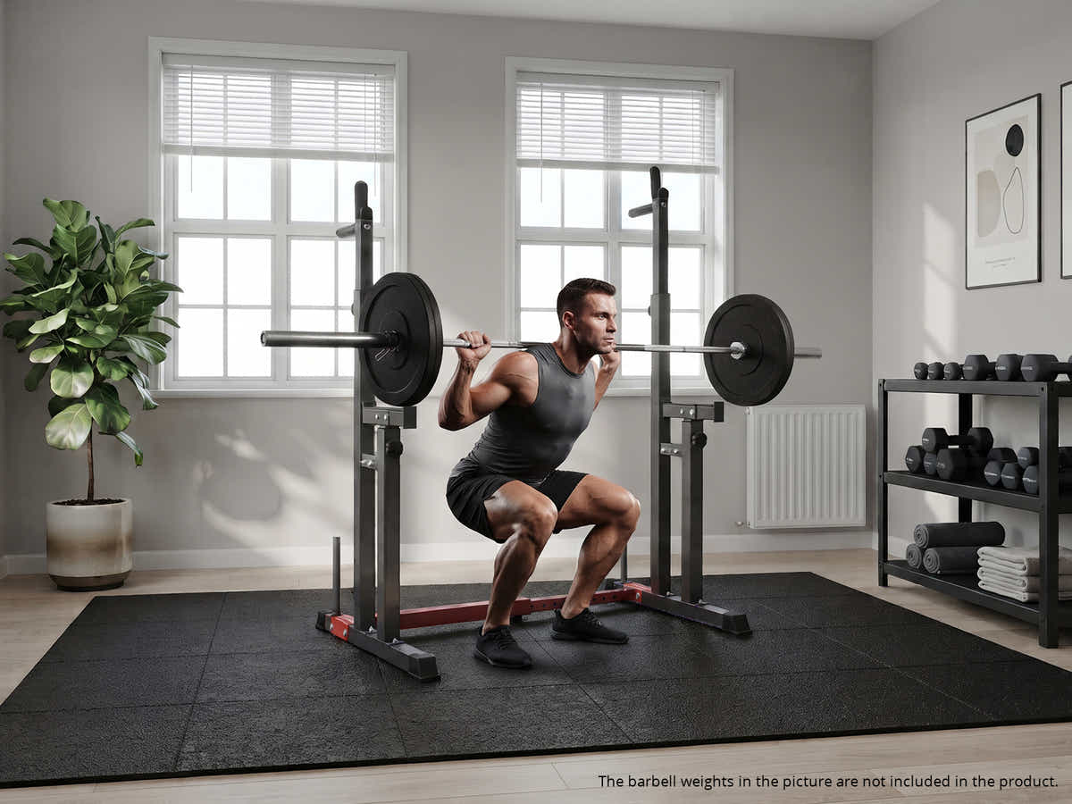 DS Adjustable Squat Rack With H-Frame Base