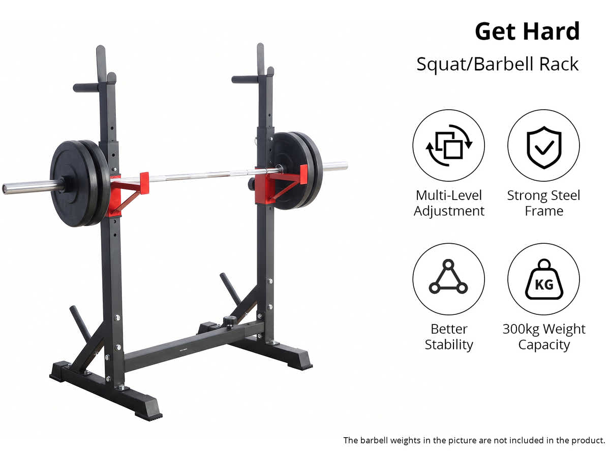 DS Adjustable Squat & Barbell Rack With T-Frame Base