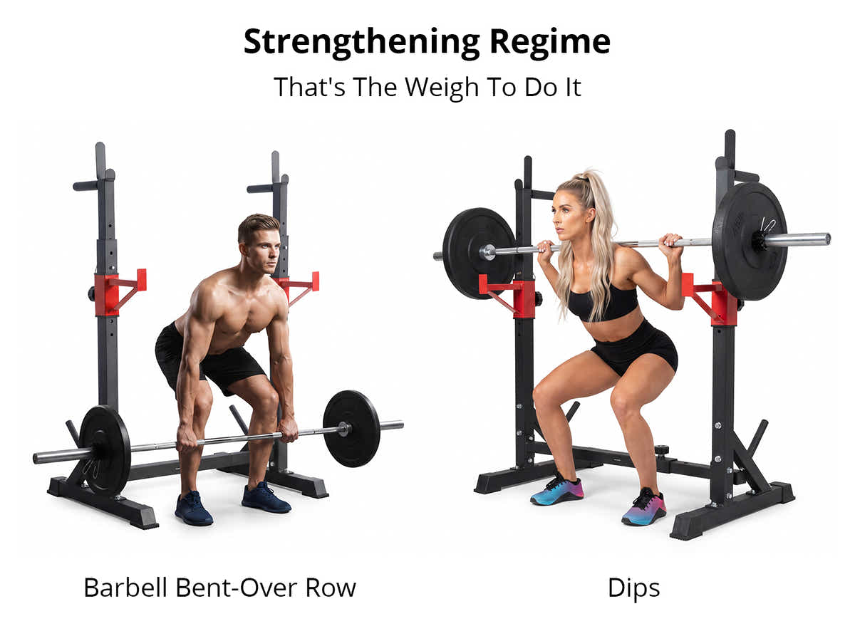 DS Adjustable Squat & Barbell Rack With T-Frame Base