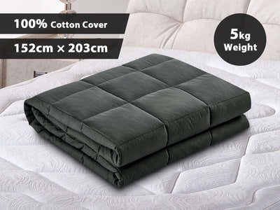 Weighted Blanket 5KG + Blanket Cover Dark Grey