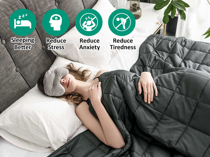 Weighted Blanket 5KG + Blanket Cover Dark Grey