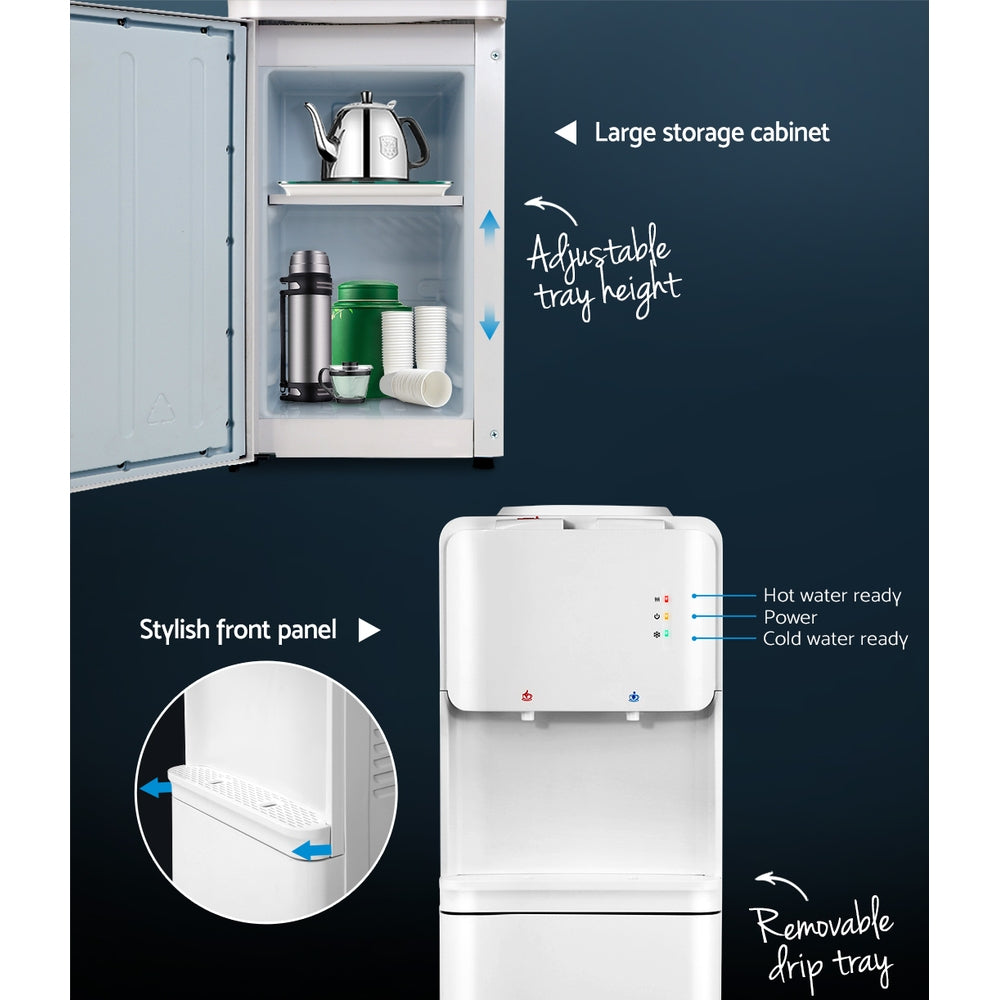 DS NA Water Cooler Dispenser Bottle Filter Purifier Hot Cold Taps Free Standing