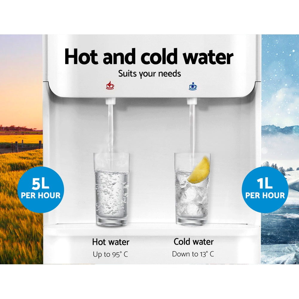 DS NA Water Cooler Dispenser Bottle Filter Purifier Hot Cold Taps Free Standing