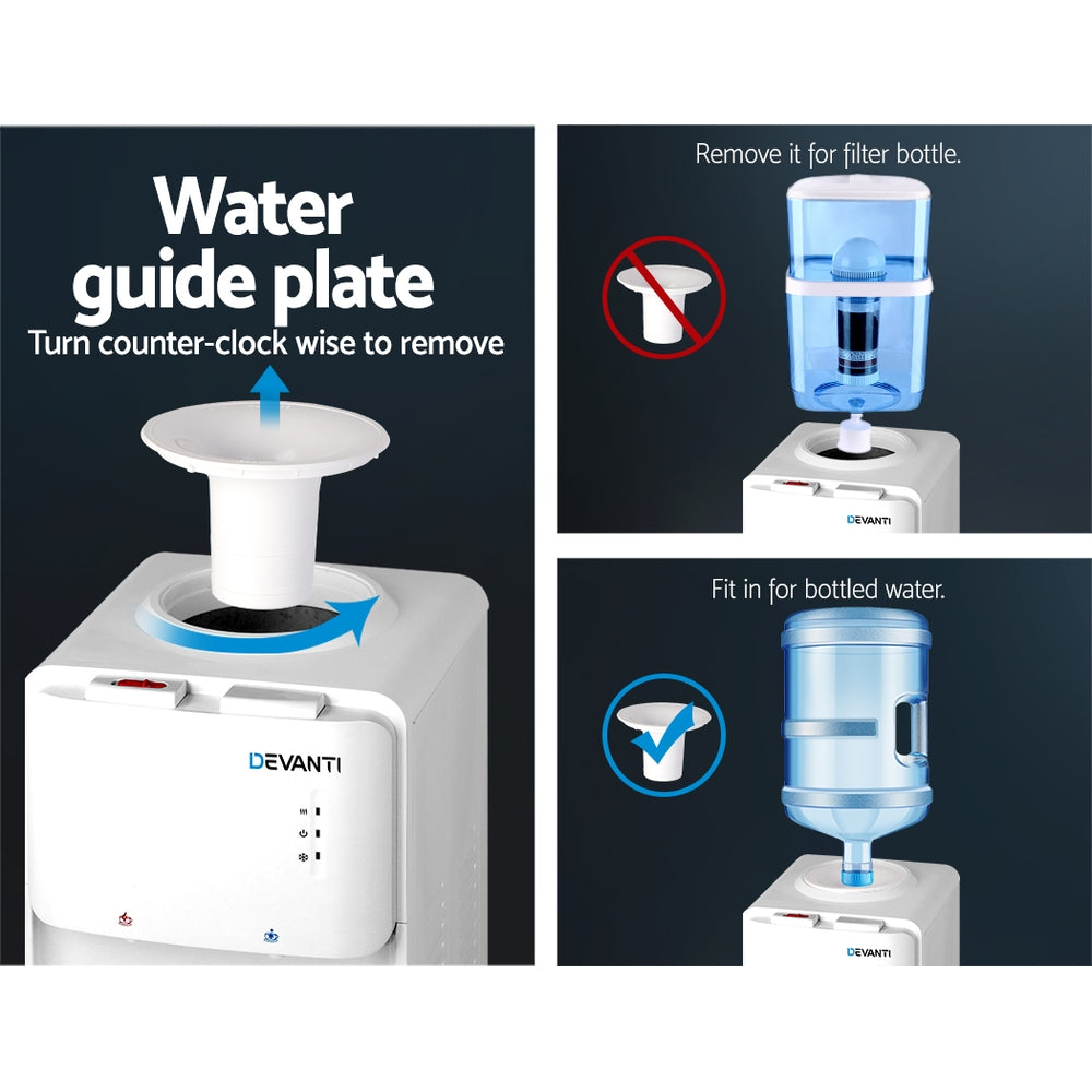 DS NA Water Cooler Dispenser Bottle Filter Purifier Hot Cold Taps Free Standing