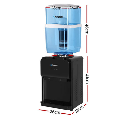 DS NA Devanti Water Cooler Dispenser Bench Top 22L Black
