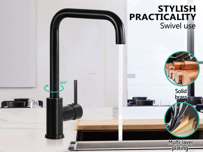 Black Kitchen Faucet - Square