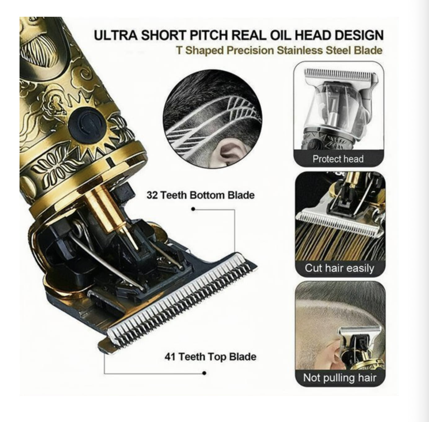 DS BS Cordless Hair Clippers Trimmer Shaving Machine-Buddha