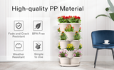 DS BS 3 Tier Vertical Stackable Planter for Flowers Herbs Vegetables-White